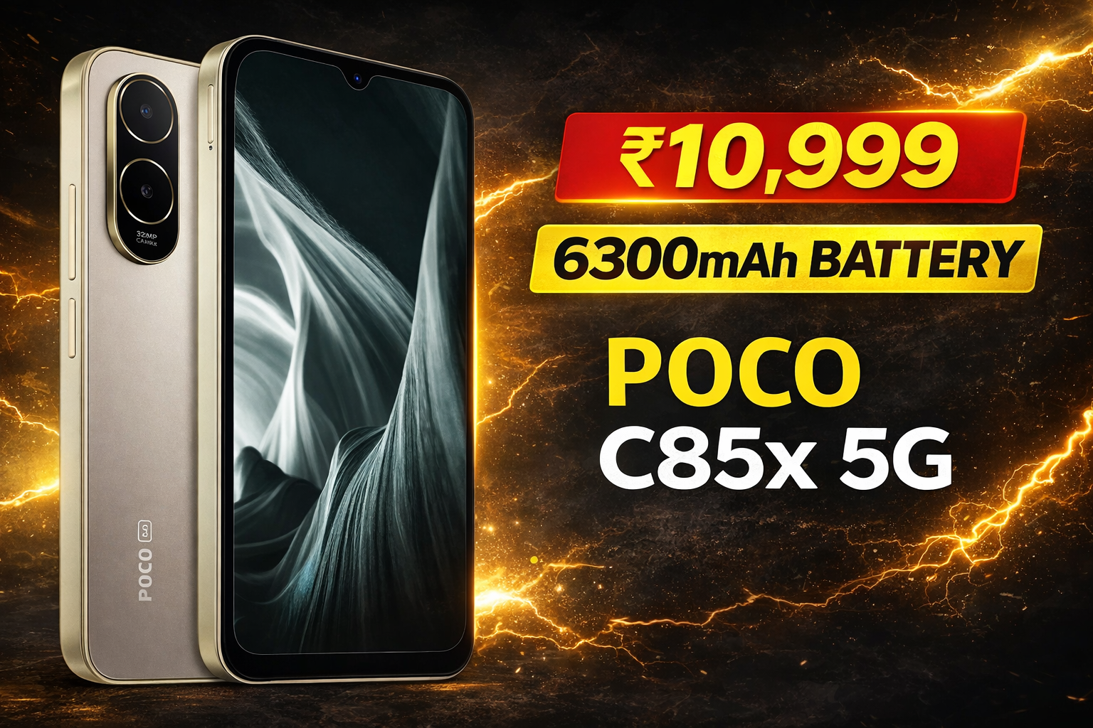 Poco C85x 5G smartphone with 6300mAh battery and 6.9 inch display