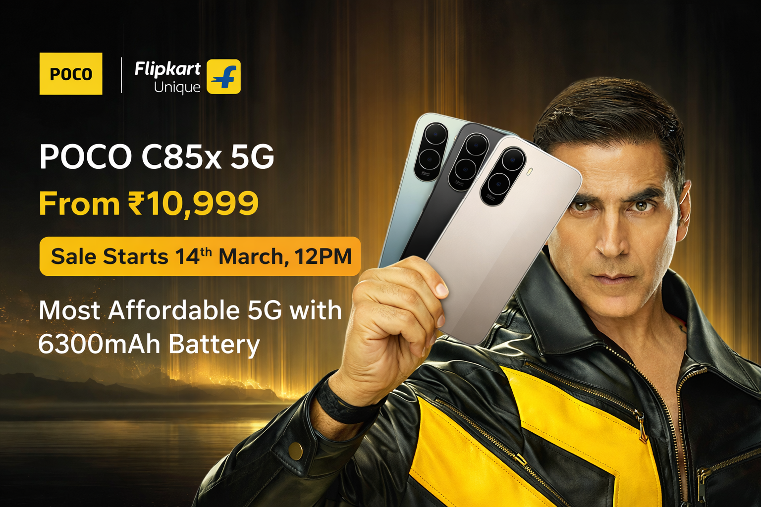 Poco C85x 5G smartphone with 6300mAh battery and 6.9 inch display