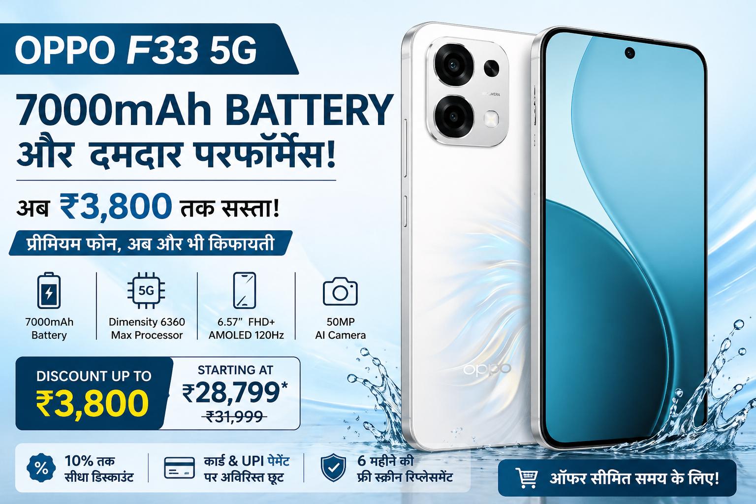 OPPO F33 5G Discount Offer – 7000mAh Battery Smartphone at Best Price