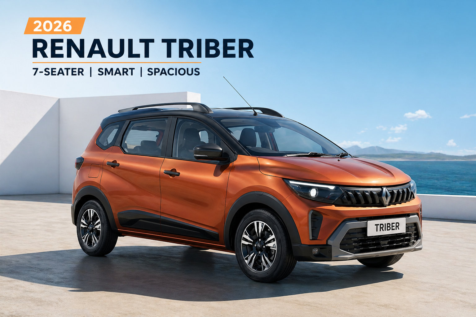 Renault Triber 2026 orange color exterior stylish look
