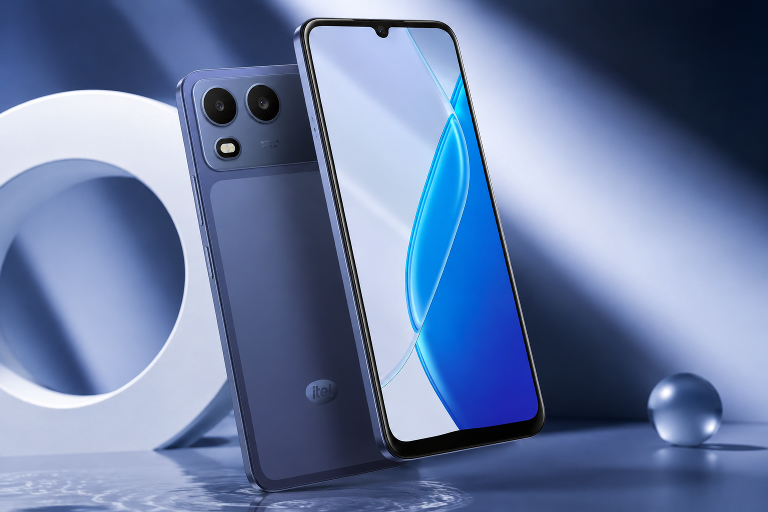 itel Zeno 200 blue and silver color smartphone official look