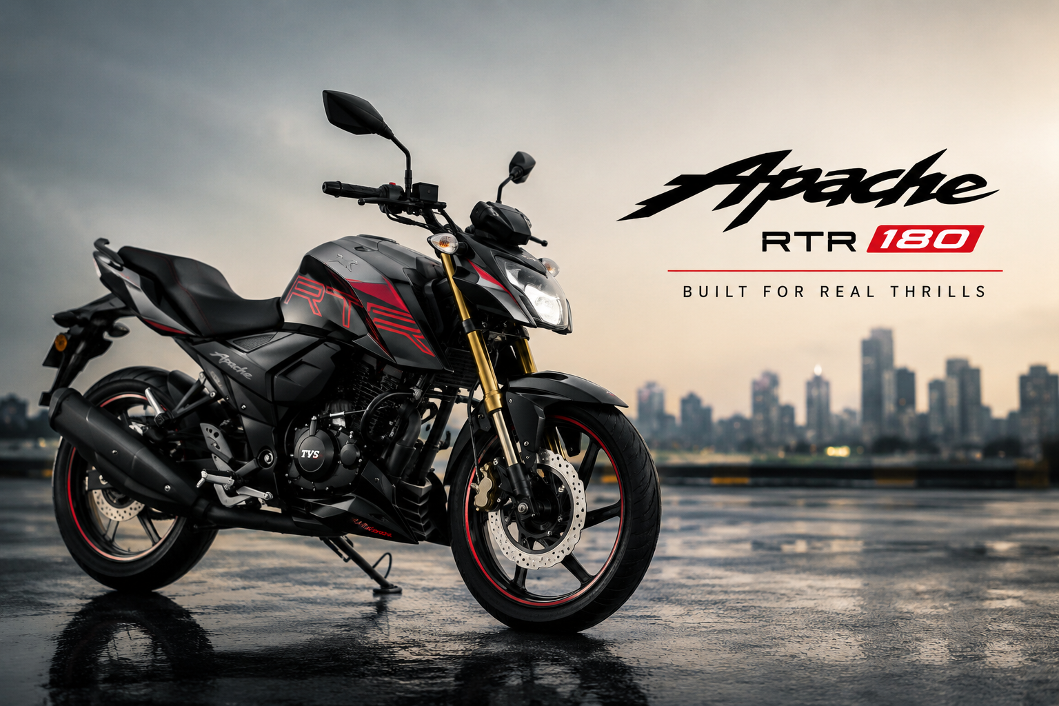 TVS Apache RTR 180 के साथ प्रोफेशनल राइडर इन एक्शन