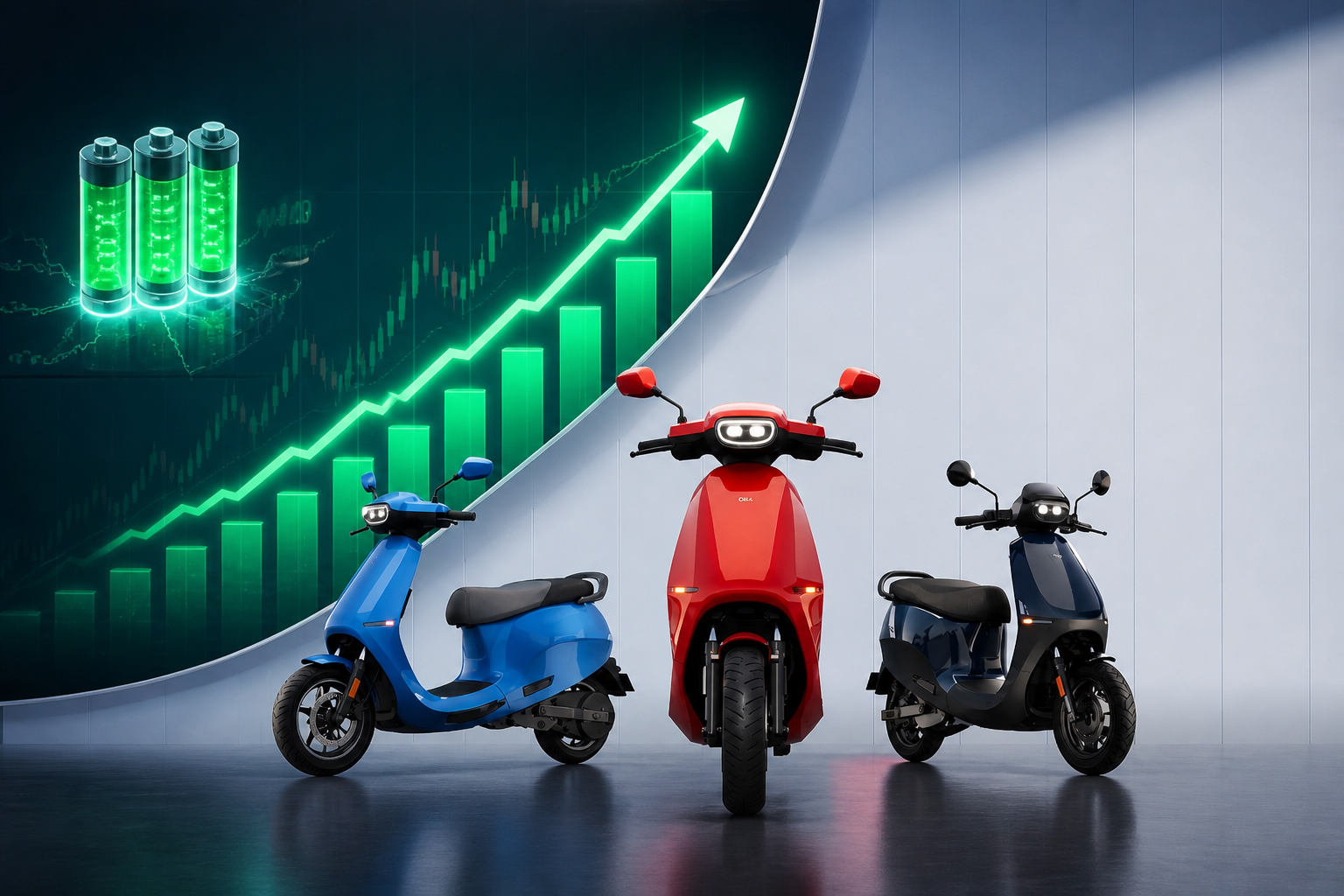 Ola Electric Share Price April 2026 growth EV scooters rising chart India market recovery
