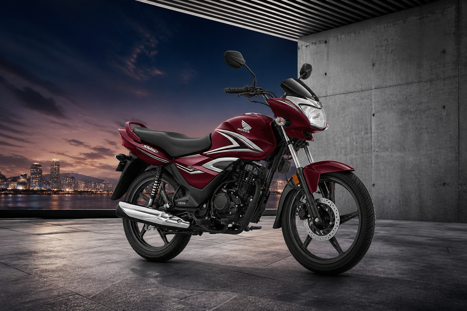 Honda Shine price India 2026 red bike showroom style feature image with premium commuter look