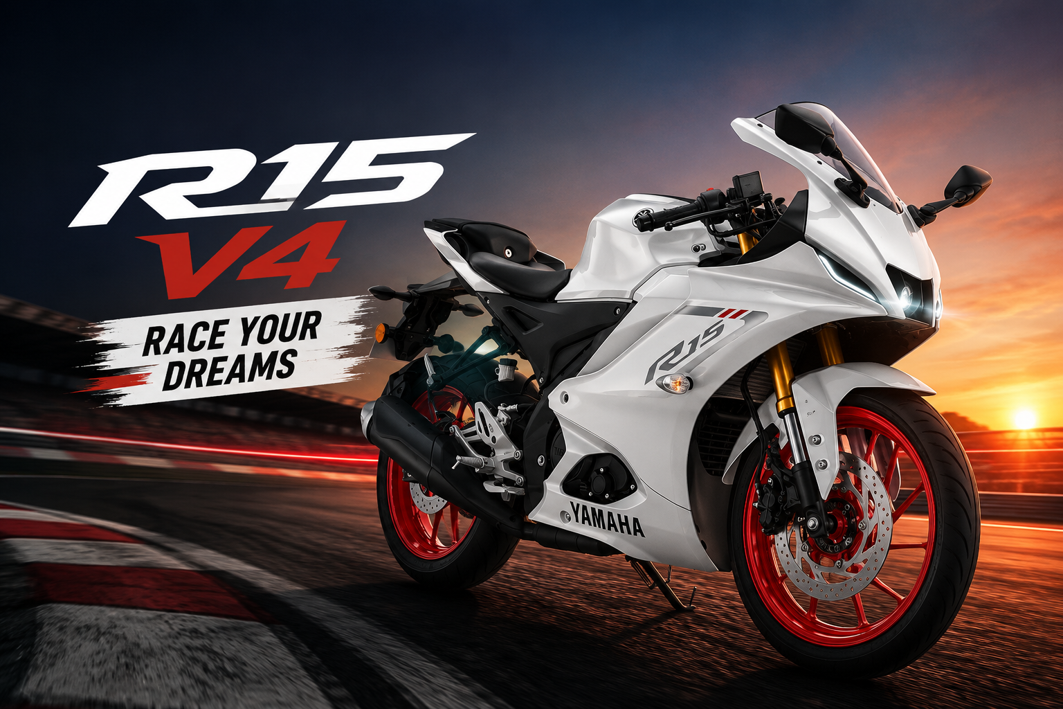 Yamaha R15 V4 2026 model sporty look with racing design