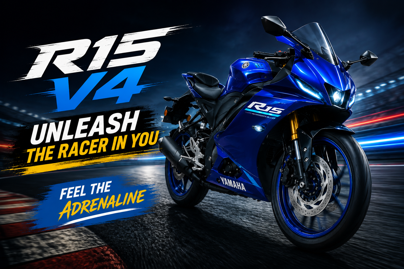 Yamaha R15 V4 2026 model sporty look with racing design